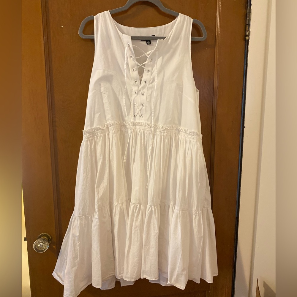 J.Crew white tiered dress